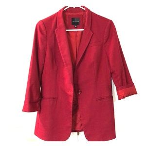 Deep Red Boyfriend style, 3/4 length sleeve Blazer